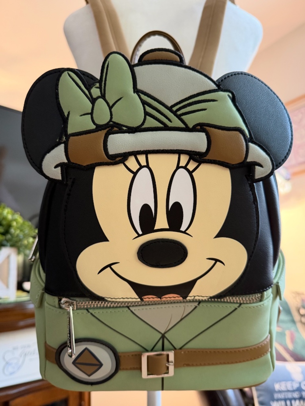Disney Parks Animal Kingdom Safari Minnie Mouse Loungfefly Mini Backpack
